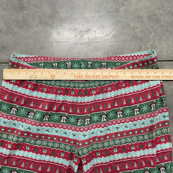 Disney Pants Mens 2XL Red Green Mickey Mouse Christmas Lounge Jogger Pajama - Picture 2 of 6